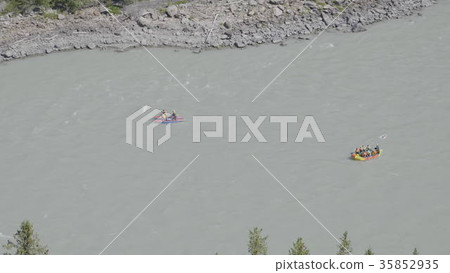 Mountain river rafting in Altai mountains Siberia 35852935