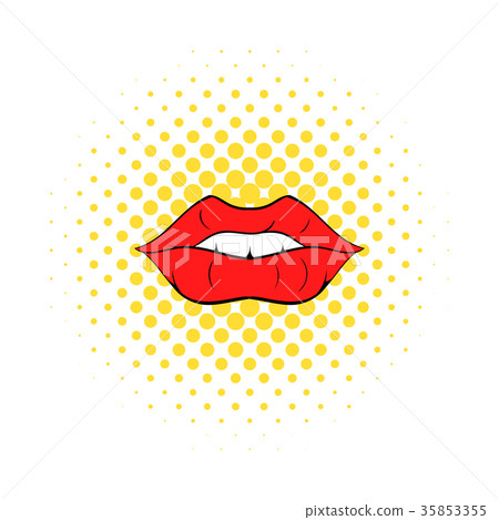 Red lips icon, comics style Red lips icon, comics style 35853355