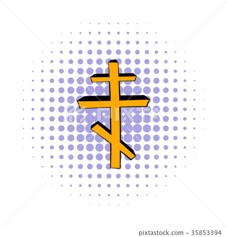 Orthodox cross icon, comics style Orthodox cross icon, comics style 35853394