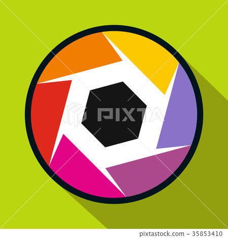 Camera aperture icon in flat style 35853410