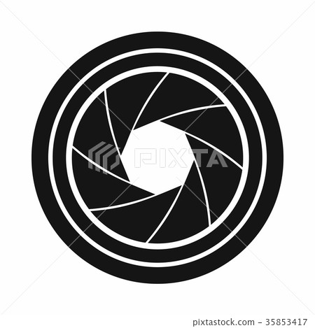 Camera shutter aperture icon, simple style 35853417