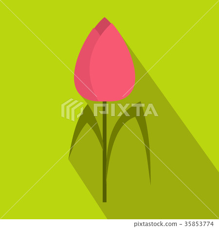 Pink tulip icon, flat style Pink tulip icon, flat style 35853774