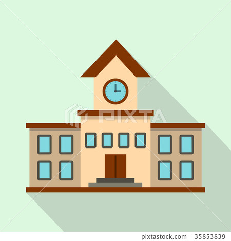 School building icon, flat style School building icon, flat style 35853839
