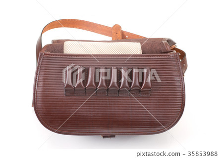 Leather hunting bag with brown with patronage 35853988