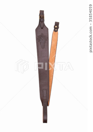 armored brown leather belt on white background armored brown leather belt on white background 35854059