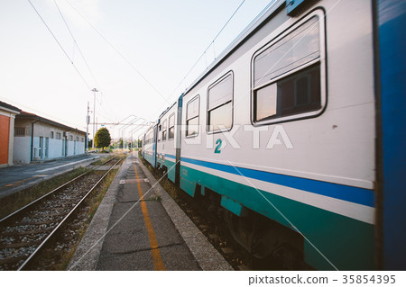 train station verolanuova regional train in Italy. train station verolanuova regional train in Italy. 35854395