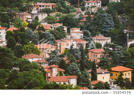 view of the European old town of Brescia in Italy  35854539
