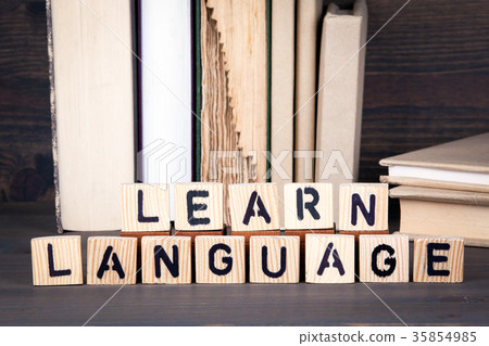 learn language, wooden letters on wooden table. Education, success and communication background learn language, wooden letters on wooden table. Education, success and communication background 35854985