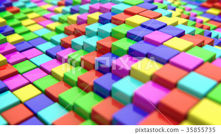 Abstract background of colored cubes. 3d rendering 35855735