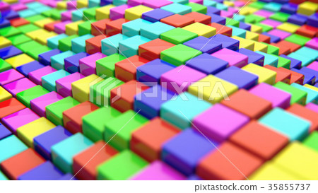 Abstract background of colored cubes. 3d rendering 35855737