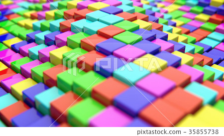 Abstract background of colored cubes. 3d rendering 35855738