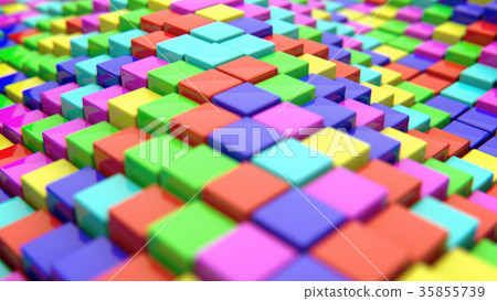 Abstract background of colored cubes. 3d rendering Abstract background of colored cubes. 3d rendering 35855739