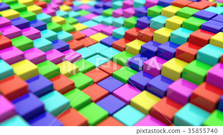 Abstract background of colored cubes. 3d rendering Abstract background of colored cubes. 3d rendering 35855740