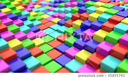 Abstract background of colored cubes. 3d rendering Abstract background of colored cubes. 3d rendering 35855741