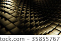 Abstract gold 3d cubes wave 3d rendering 35855767