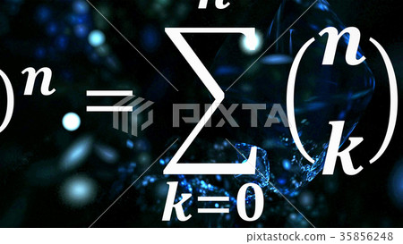 Math equations flying and disappearing in distance 35856248