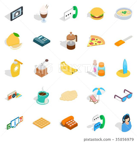 Brunch icons set, isometric style Brunch icons set, isometric style 35856979