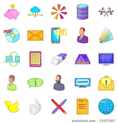 Money transfer icons set, cartoon style Money transfer icons set, cartoon style 35857007