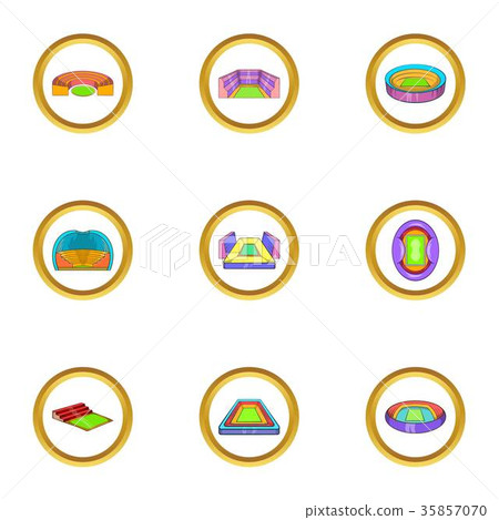 Sport buildings icon set, cartoon style 35857070