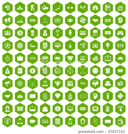 100 sweepstakes icons hexagon green 100 sweepstakes icons hexagon green 35857102