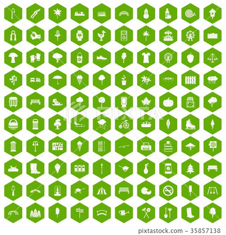 100 park icons hexagon green 100 park icons hexagon green 35857138