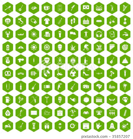 100 street festival icons hexagon green 100 street festival icons hexagon green 35857207