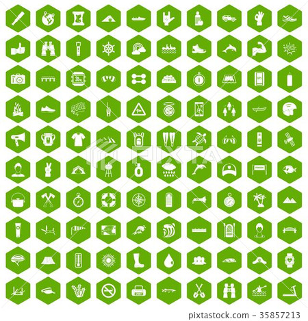 100 rafting icons hexagon green 100 rafting icons hexagon green 35857213