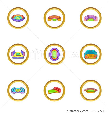 Home stadium icon set, cartoon style 35857218