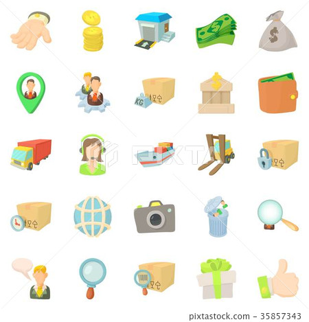Encashment icons set, cartoon style 35857343