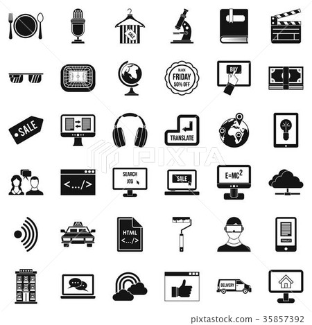 Web site icons set, simple style 35857392