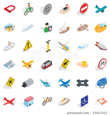 Transport icons set, isometric style Transport icons set, isometric style 35857412