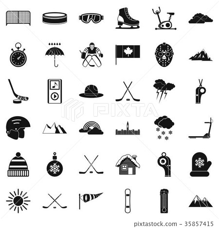 Winter sport icons set, simple style Winter sport icons set, simple style 35857415