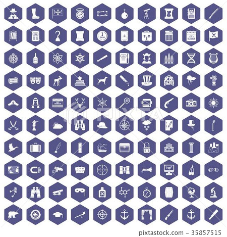 100 binoculars icons hexagon purple 100 binoculars icons hexagon purple 35857515