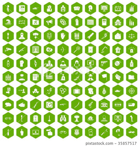 100 violation icons hexagon green 100 violation icons hexagon green 35857517