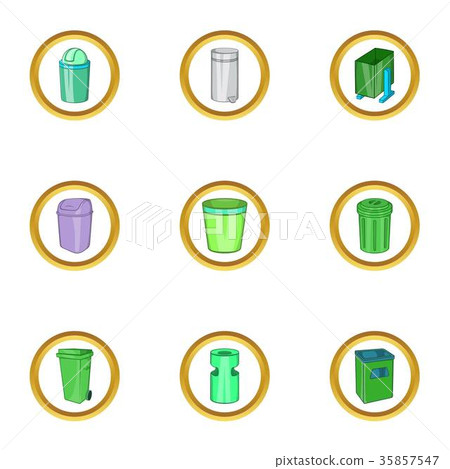 Eco garbage icon set, cartoon style - Stock Illustration [35857547] - PIXTA