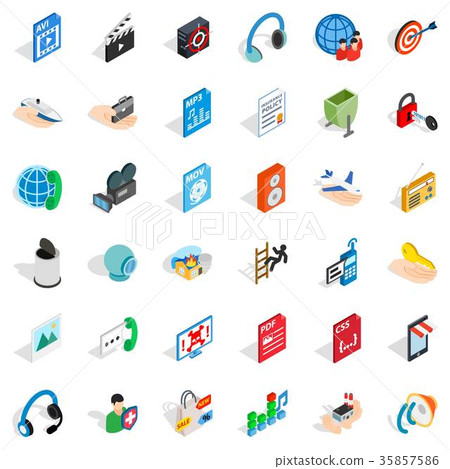 Web design icons set, isometric style 35857586