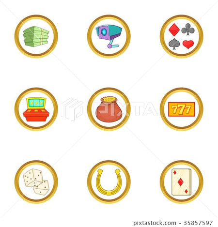 Casino icons set, cartoon style Casino icons set, cartoon style 35857597