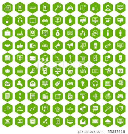 100 web and mobile icons hexagon green 100 web and mobile icons hexagon green 35857616