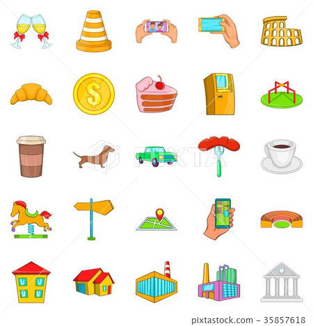 Market icons set, cartoon style 35857618