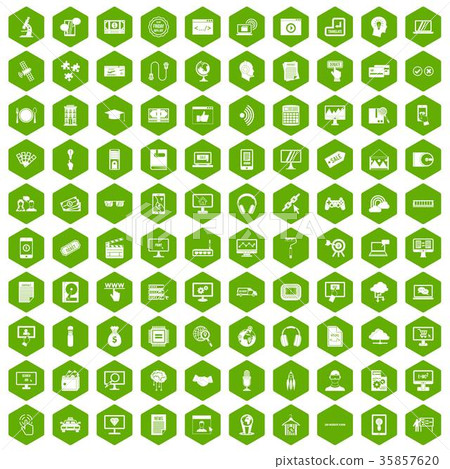 100 website icons hexagon green 100 website icons hexagon green 35857620