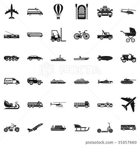 Moving transport icons set, simple style 35857660