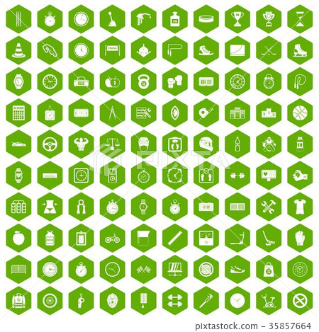 100 stopwatch icons hexagon green 100 stopwatch icons hexagon green 35857664