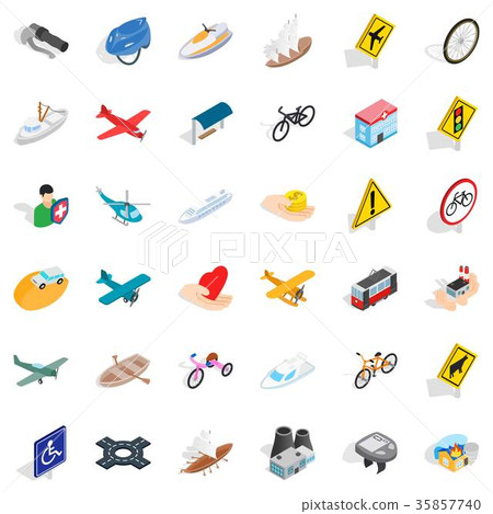 Traffic light icons set, isometric style 35857740