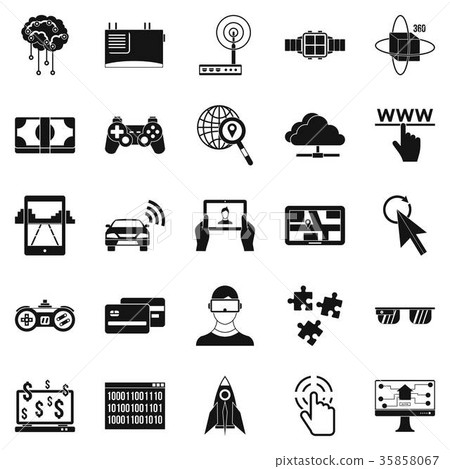 Experience icons set, simple style 35858067