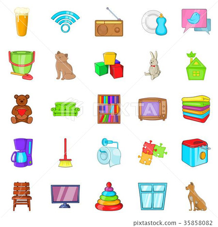 Chamber icons set, cartoon style 35858082