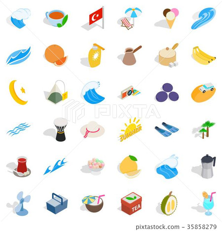 Turkey landmark icons set, isometric style Turkey landmark icons set, isometric style 35858279