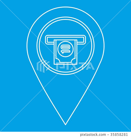 ATM machine marker icon, outline style ATM machine marker icon, outline style 35858281