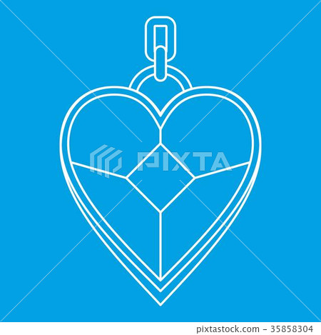 Pendant in the shape of heart icon, outline style Pendant in the shape of heart icon, outline style 35858304