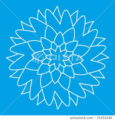 Flower icon, outline style 35858386
