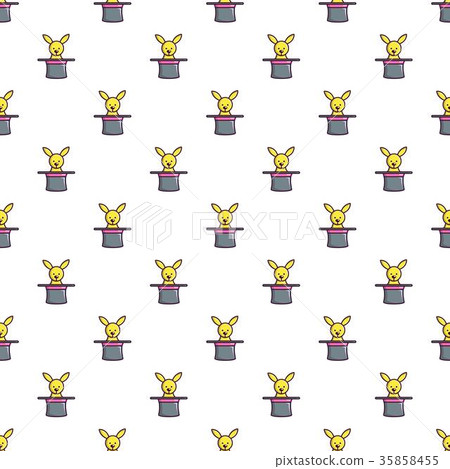 Cute bunny rabbit in magic hat pattern seamless 35858455